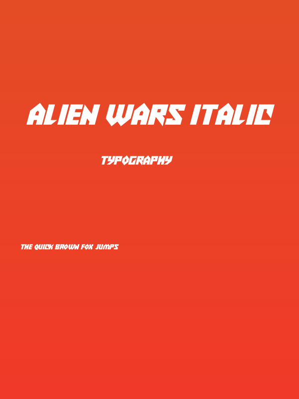 Alien Wars Italic Poster