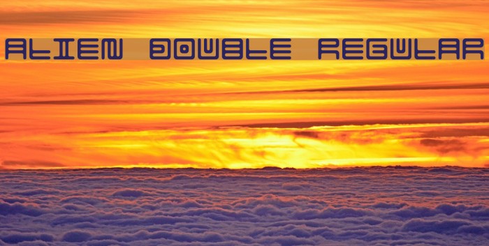 Alien double Regular Font examples
