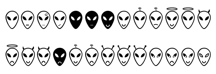 Alien faces St Font LOWERCASE