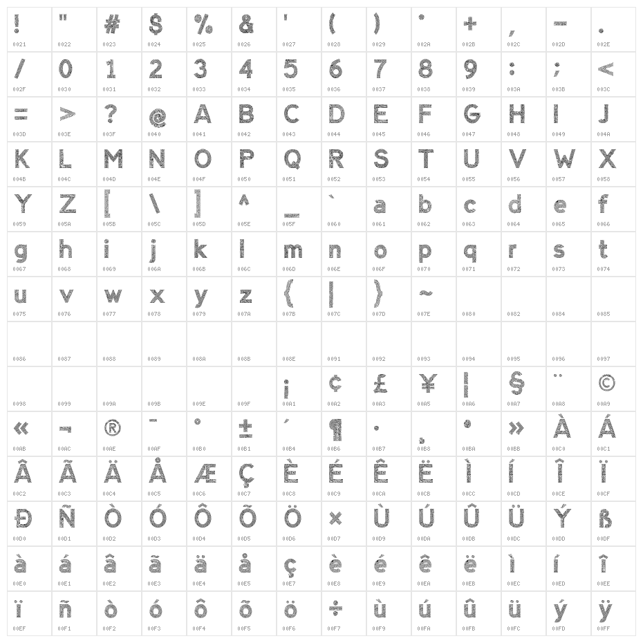 AlienSign Character Map