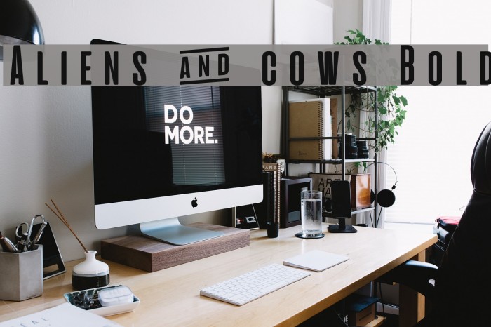 Aliens & cows Bold Font examples