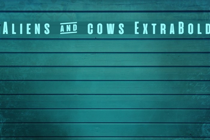 Aliens & cows ExtraBold Font examples