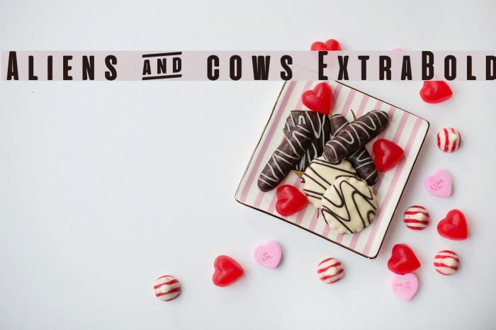 Aliens & cows ExtraBold Font examples