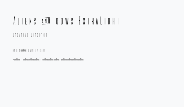 Aliens & cows ExtraLight Business Card