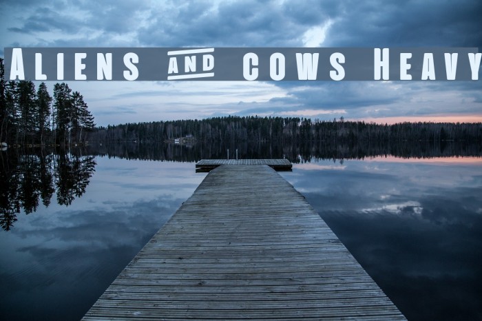 Aliens & cows Heavy Font examples