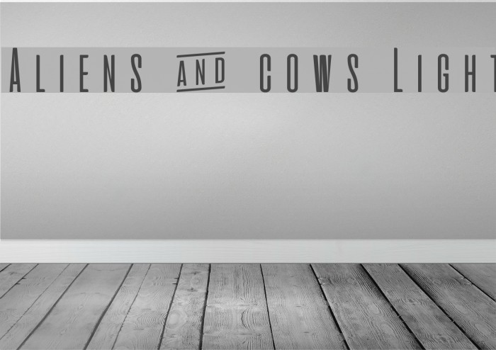 Aliens & cows Light Font examples