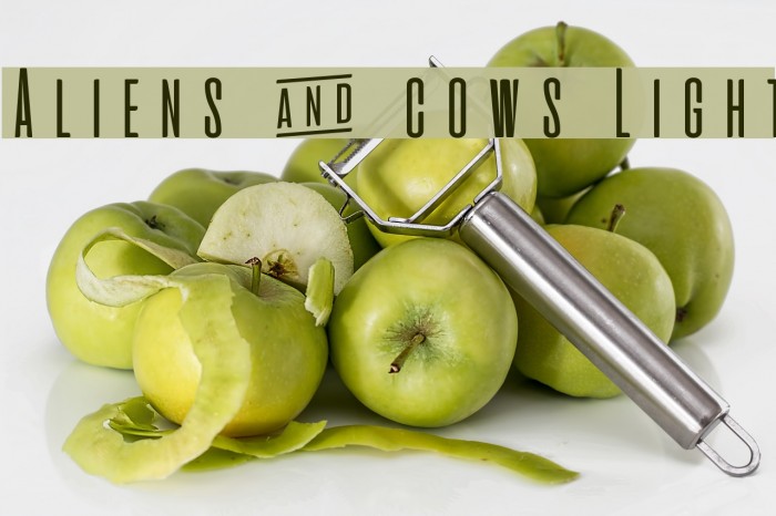 Aliens & cows Light Font examples