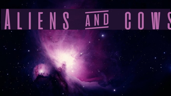 Aliens & cows Font examples
