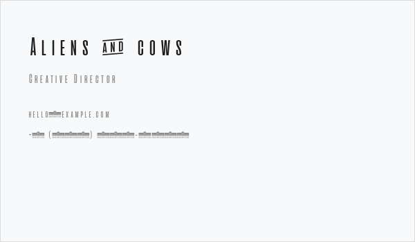 Aliens & cows Business Card