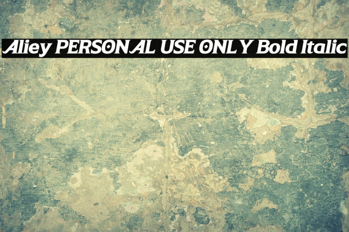 Aliey PERSONAL USE ONLY Bold Italic Example 2