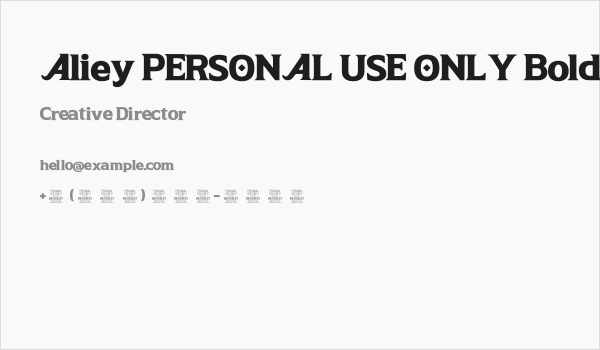 Aliey PERSONAL USE ONLY Bold Business Card