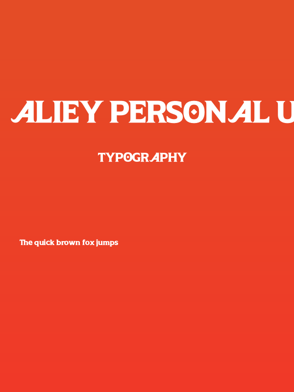 Aliey PERSONAL USE ONLY Bold Poster