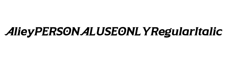 Aliey PERSONAL USE ONLY Regular Italic  لخطوط تنزيل