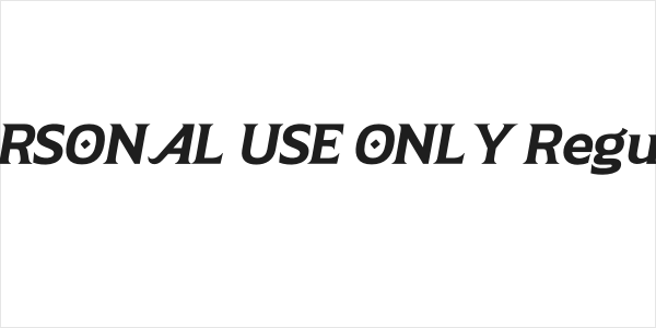 Aliey PERSONAL USE ONLY Regular Italic Logo