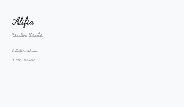 Alifia Business Card