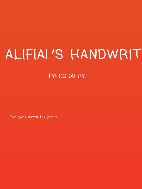 Alifia's Handwritten 1 Poster