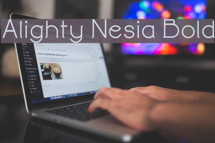 Alighty Nesia Bold Font examples