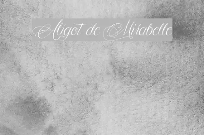 Aligot de Mirabelle Font examples