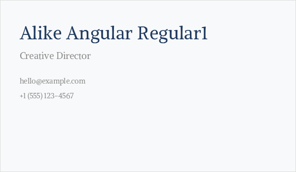 Alike Angular Regular1 Business Card