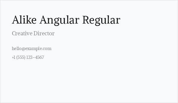 Alike Angular Regular Business Card