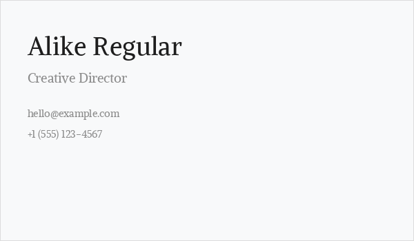 Alike Regular Business Card
