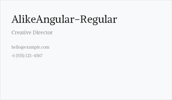 AlikeAngular-Regular Business Card