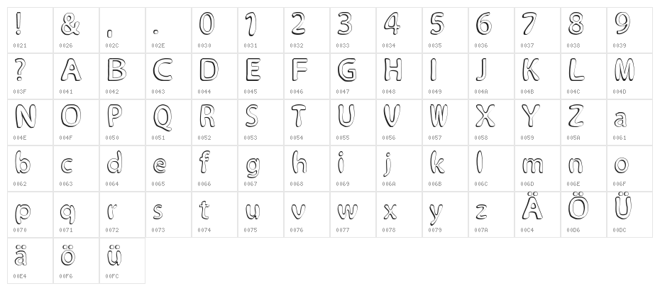 Alina Font Regular Character Map