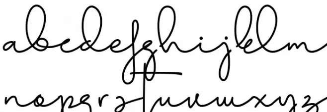Aline Signature फ़ॉन्ट लोअरकेस