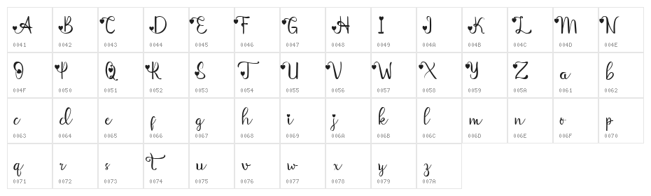 Aliqa Regular Character Map