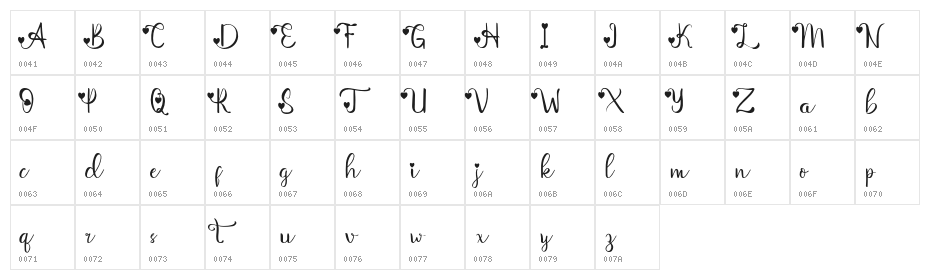 Aliqa-Regular Character Map