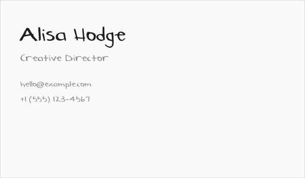 Alisa Hodge Business Card