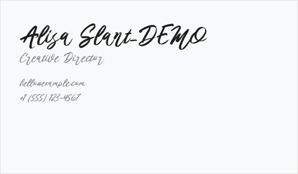 Alisa Slant_DEMO Business Card