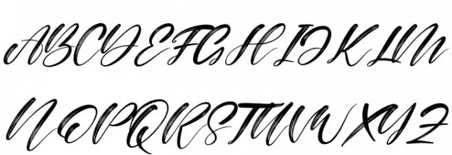 Alisabela Brushley Italic फ़ॉन्ट अपरकेस