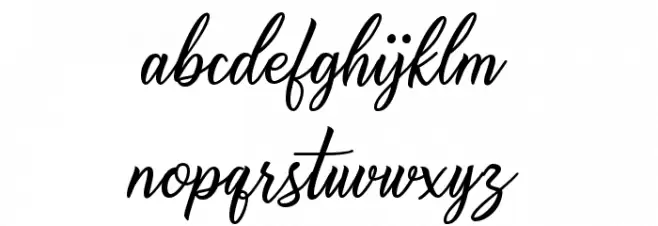 Alishader Demo Schriftart Kleinbuchstaben