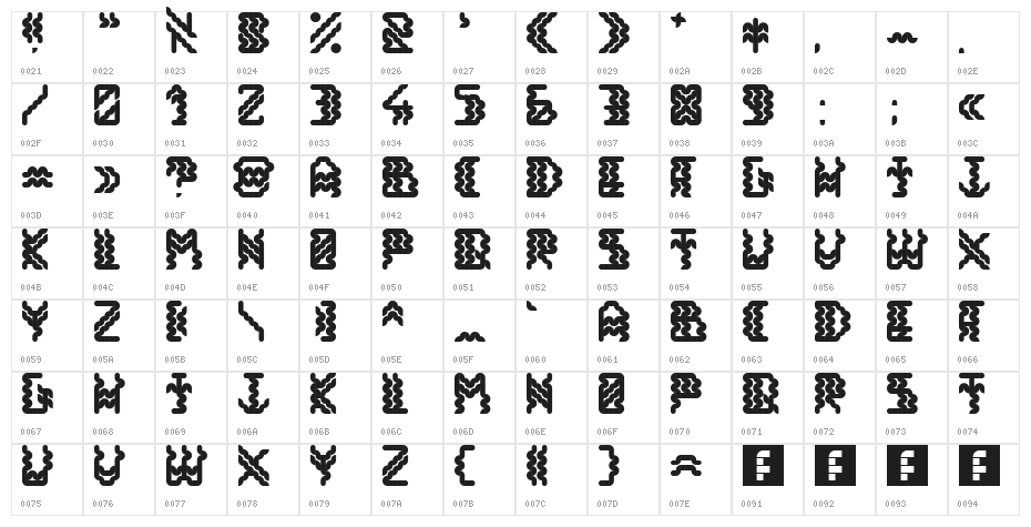 Alisios Regular Character Map