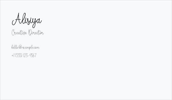 Alisiya Business Card