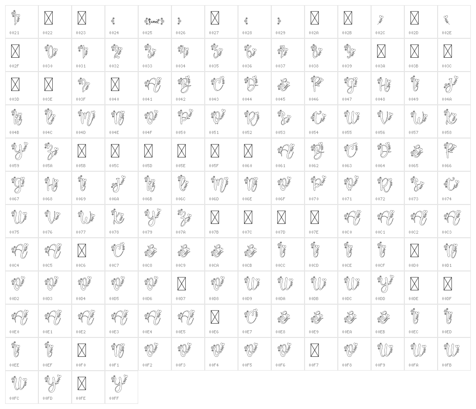 Alissa Monogram Character Map