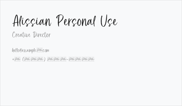 Alissian Personal Use Business Card