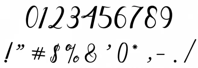 AlistaScript Font OTHER CHARS