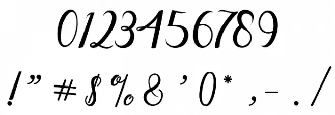 AlistaScript Font OTHER CHARS