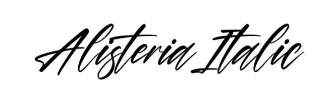 Alisteria Italic  Скачать бесплатные шрифты