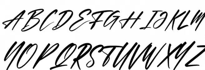 Alisteria Italic फ़ॉन्ट अपरकेस