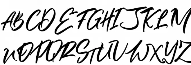 Aliva Brush Script Regular フォント 大文字