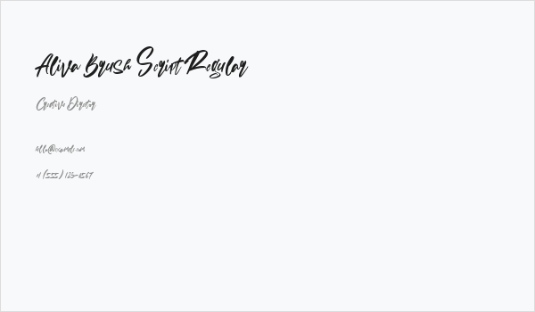 Aliva Brush Script Regular Business Card
