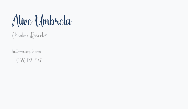 Alive Umbrela Business Card