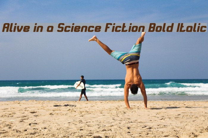 Alive in a Science Fiction Bold Italic Font examples