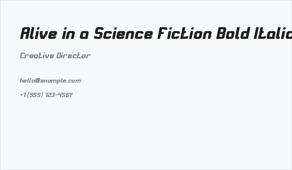 Alive in a Science Fiction Bold Italic Business Card
