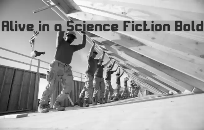 Alive in a Science Fiction Bold Font examples