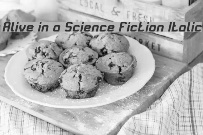 Alive in a Science Fiction Italic Font examples