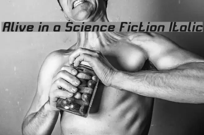 Alive in a Science Fiction Italic Font examples